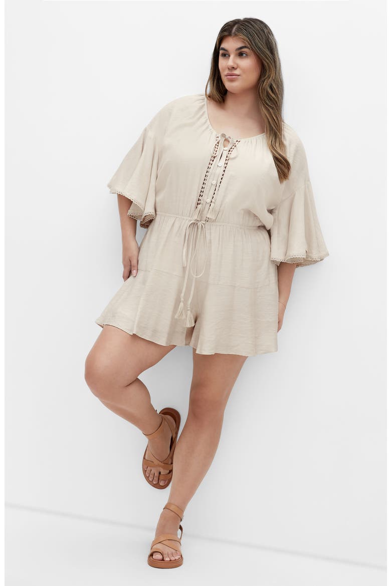 Harlow Tassel Tie Romper, Alternate, color, OAT