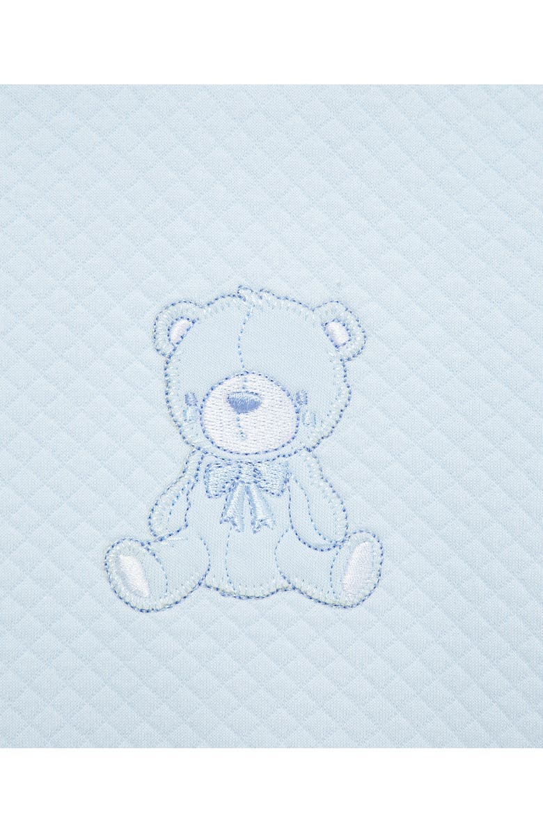 Little Me Bear Quilt Hat, Pullover & Pants Set, Alternate, color, Blue