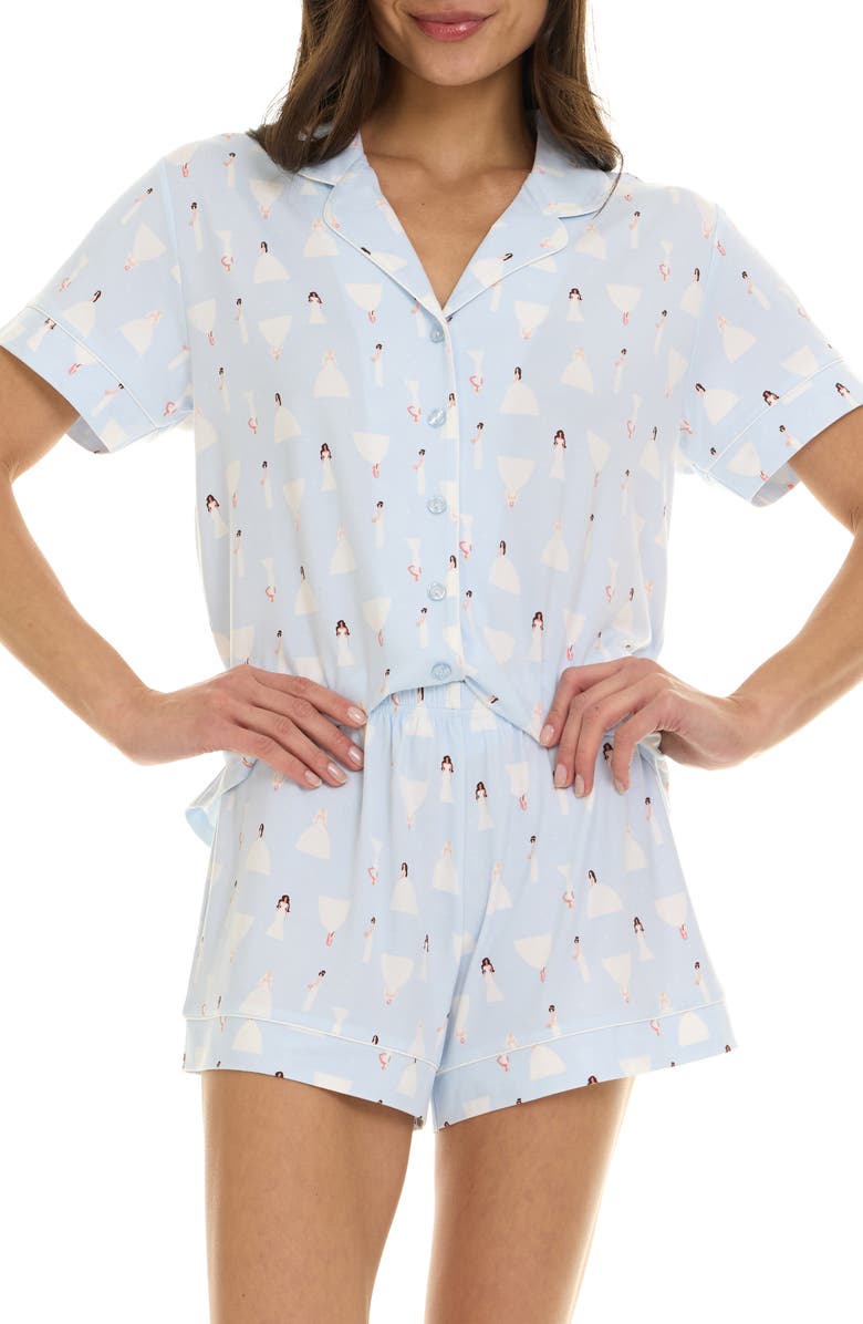 Flora Nikrooz Joy Short Pajamas, Alternate, color, Light Blue