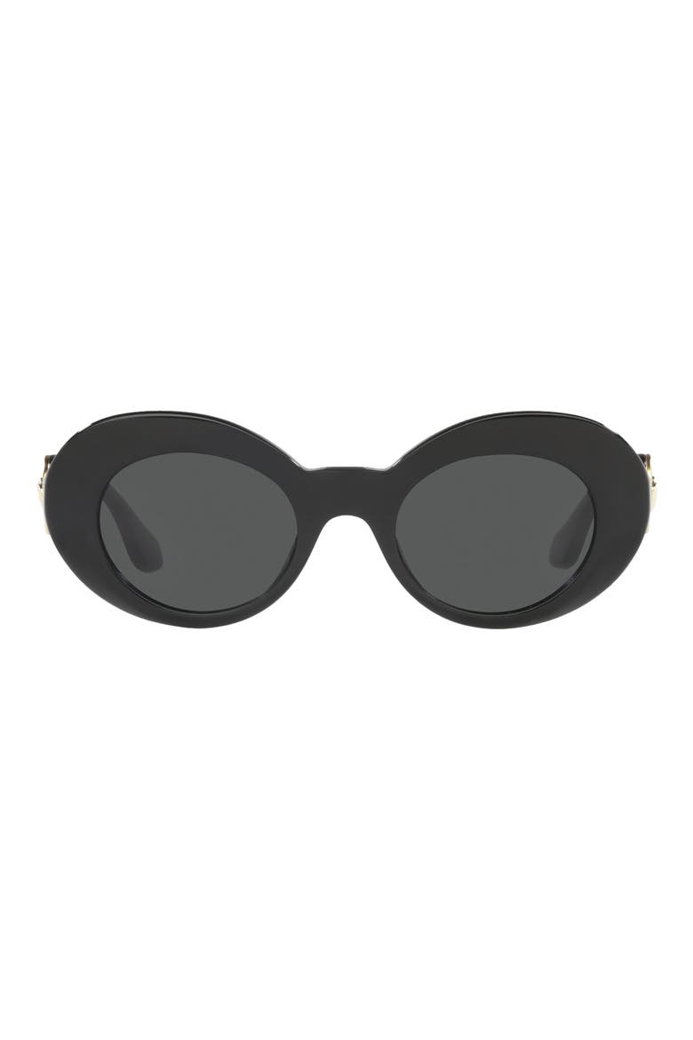Kids' 45mm Small Oval Sunglasses, Main, color, BLACK / DARK GREY