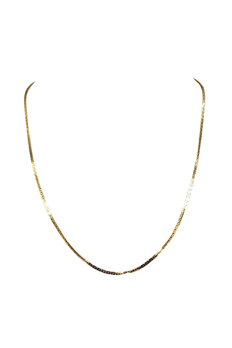 Vintage 1980s Gold Tone Flat Snake Link Necklace, Alternate, color, gold