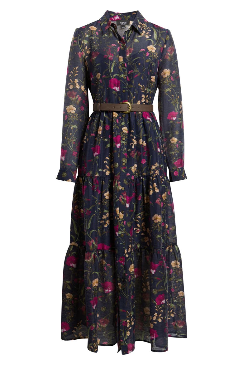 Belted Long Sleeve Shirtdress, Alternate, color, CLASSIC NAVY 407