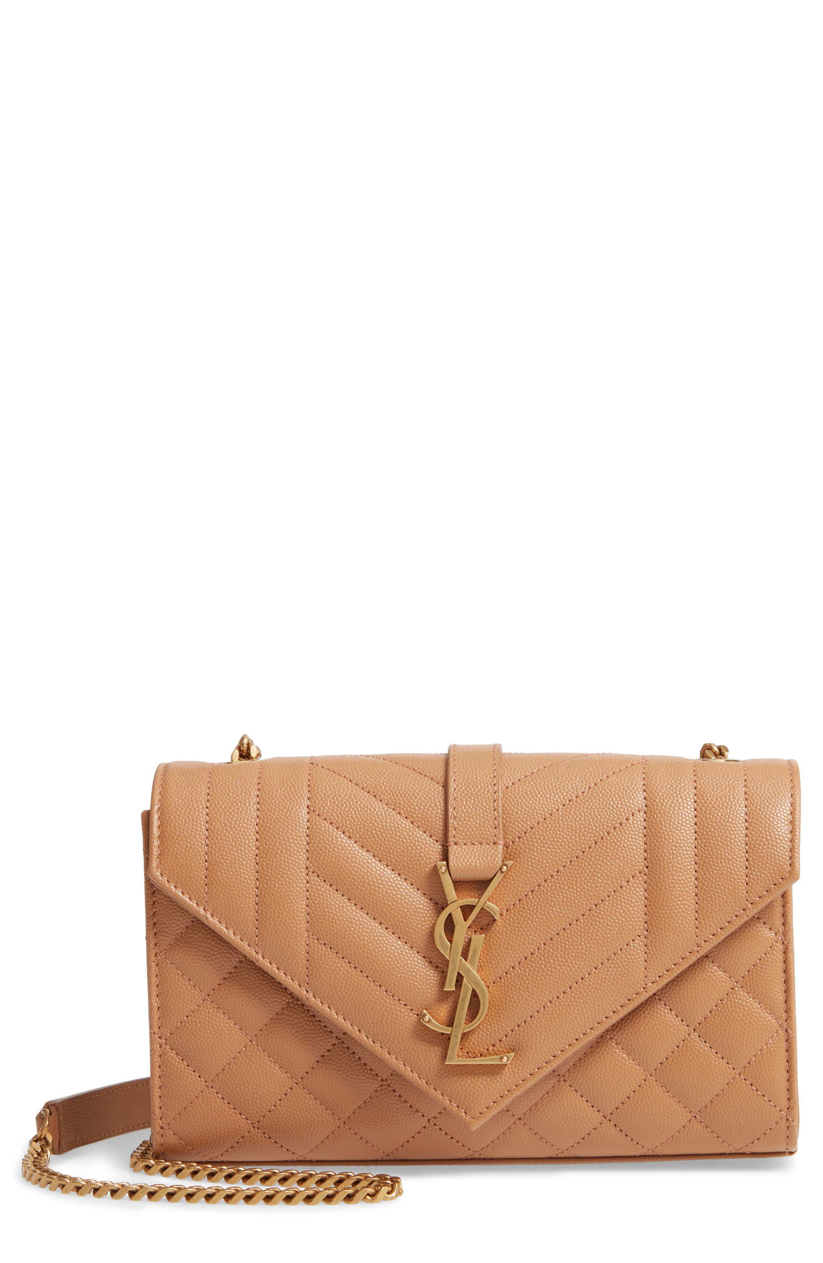 Small Monogramme Matelassé Quilted Calfskin Shoulder Bag, Main, color, DUNE