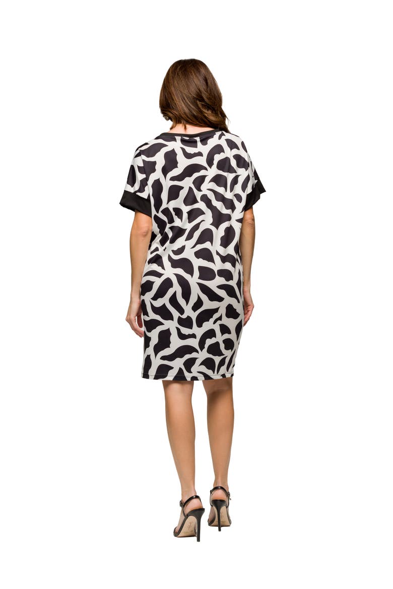 Maternity Short Sleeve T-Shirt Dress, Alternate, color, Black Multi