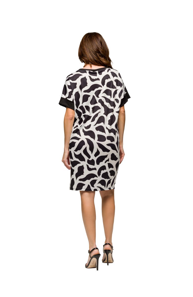 24seven Comfort Apparel Maternity Short Sleeve T-Shirt Dress, Alternate, color, Black Multi