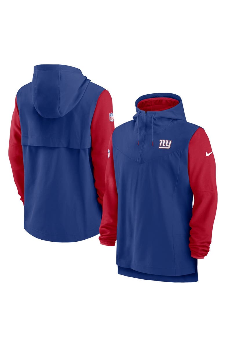 Nike Men's Nike Royal/Red New York Giants Sideline Player Quarter-Zip Hoodie, Main, color, Royal