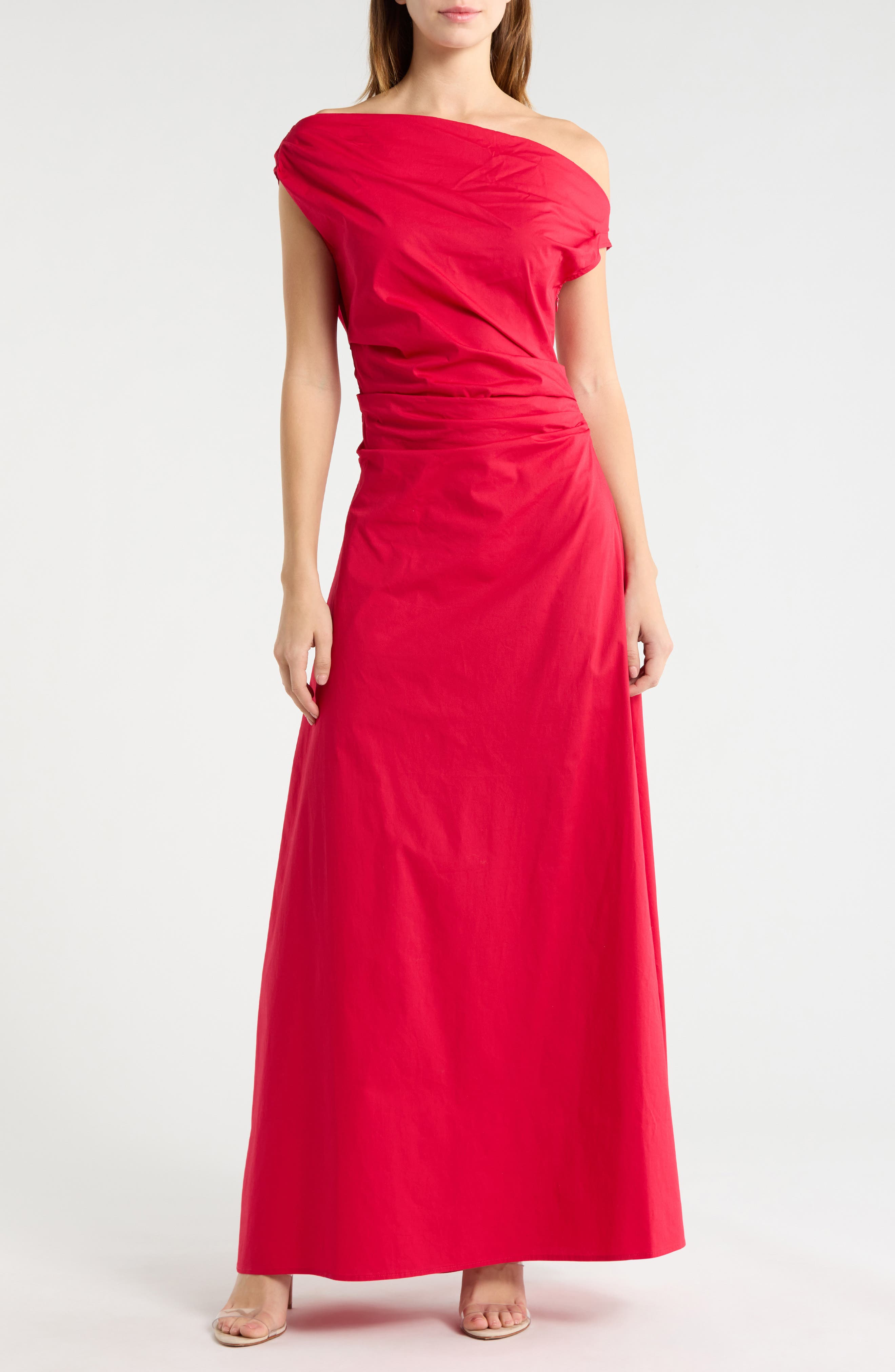 Phare One-Shoulder Stretch Cotton Maxi Dress