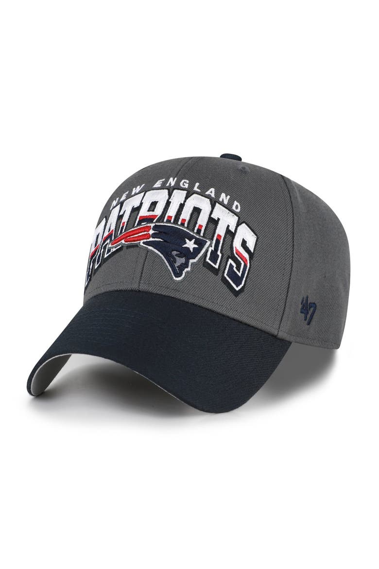 Men's '47 Charcoal New England Patriots Split Block MVP Adjustable Hat, Main, color, Charcoal