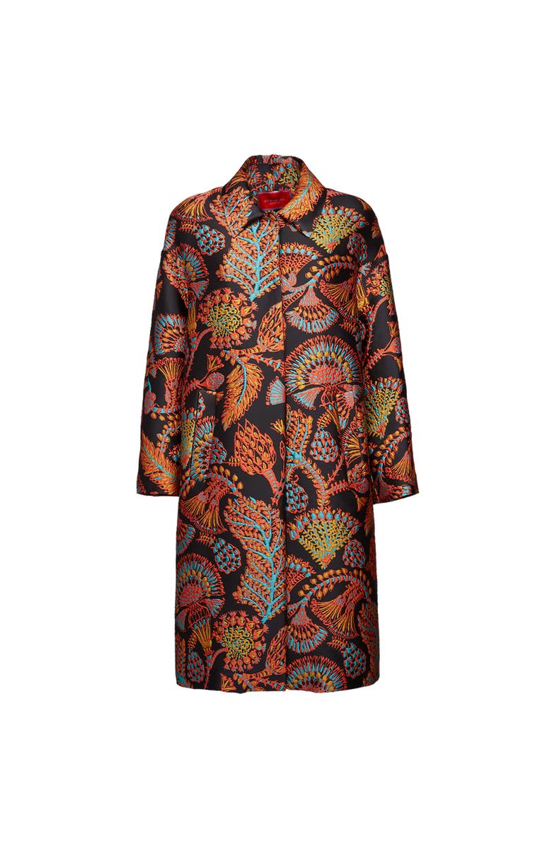 La DoubleJ Boxy Coat, Alternate, color, Jacquard Sicomore Black
