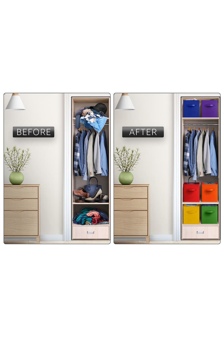 12-Pack Collapsible Storage Cube, Alternate, color, DEEP RAINBLOW