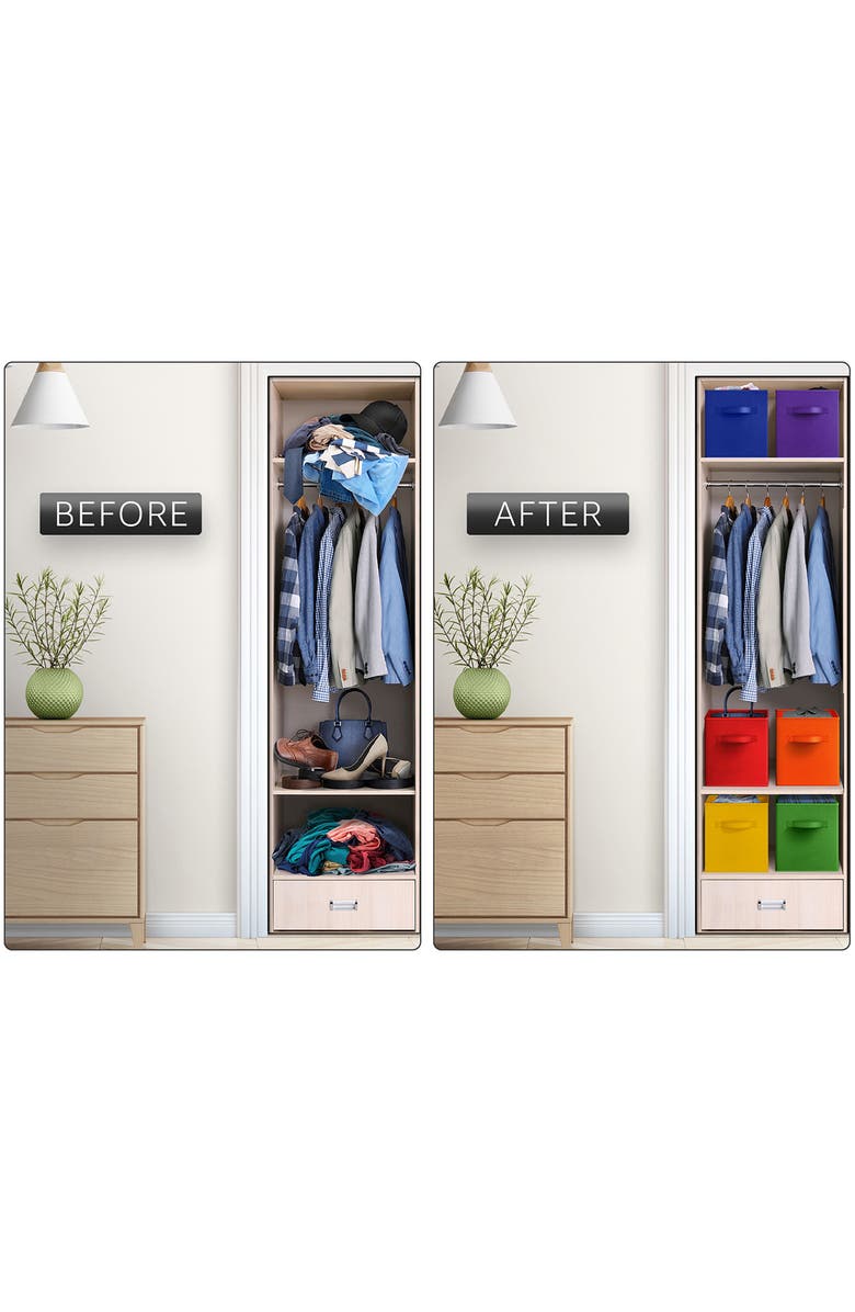 SORBUS 12-Pack Collapsible Storage Cubes, Alternate, color, Deep Rainbow