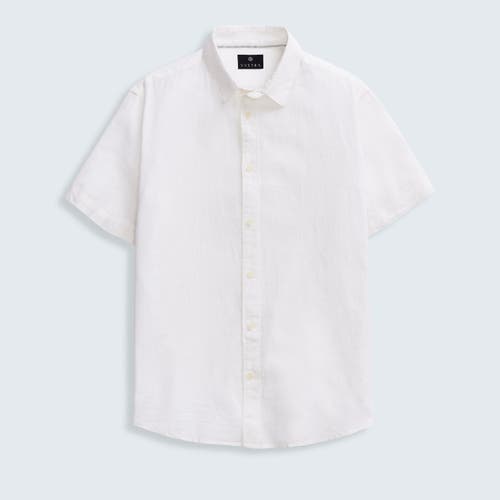 Vustra Linen Fabric Short Sleeve Shirt In White