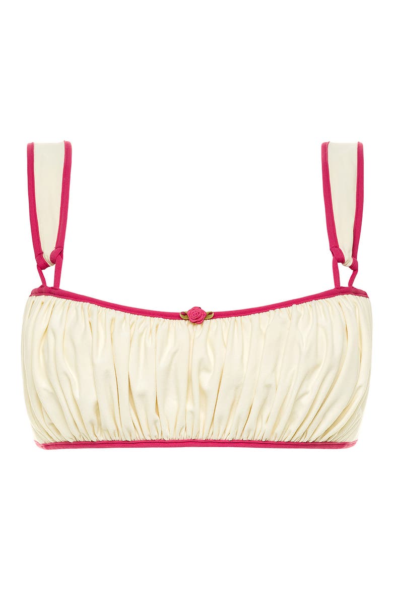 Victoria Bikini Top, Main, color, CREAM RASPBERRY BINDED