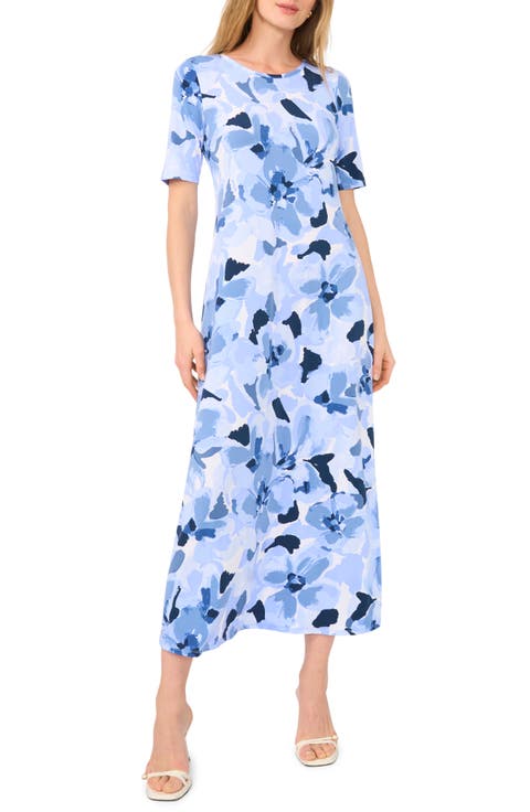 Floral Crewneck Maxi Dress