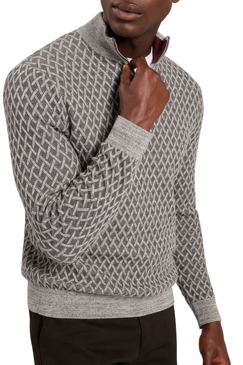 Dammon Quarter Zip Pullover, Alternate, color, GREY