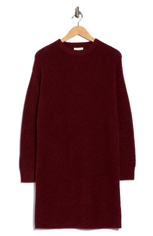 Nordstrom Rack Textured Stitch Long Sleeve Sweater Dress In Burgundy
