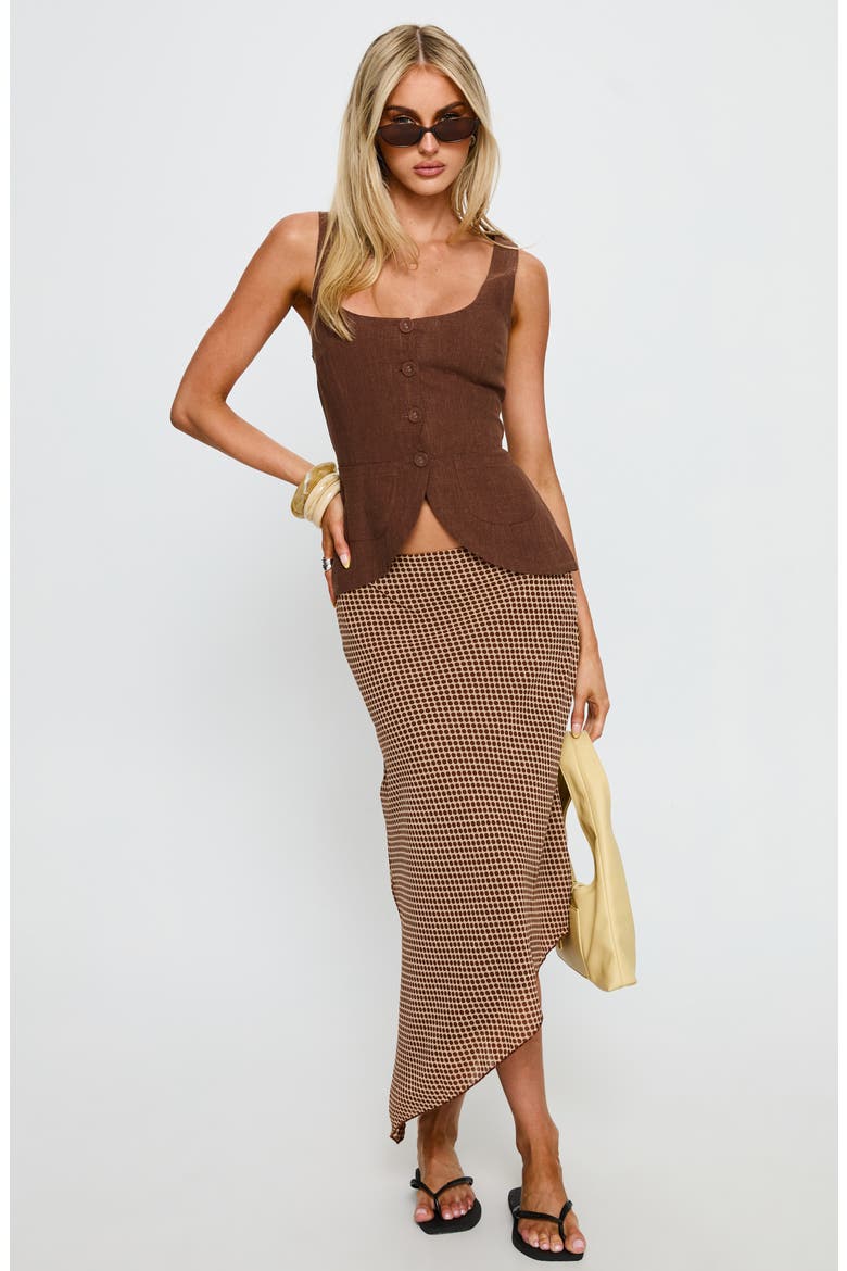 Spirito Square Neck Linen Blend Cutaway Vest, Alternate, color, BROWN
