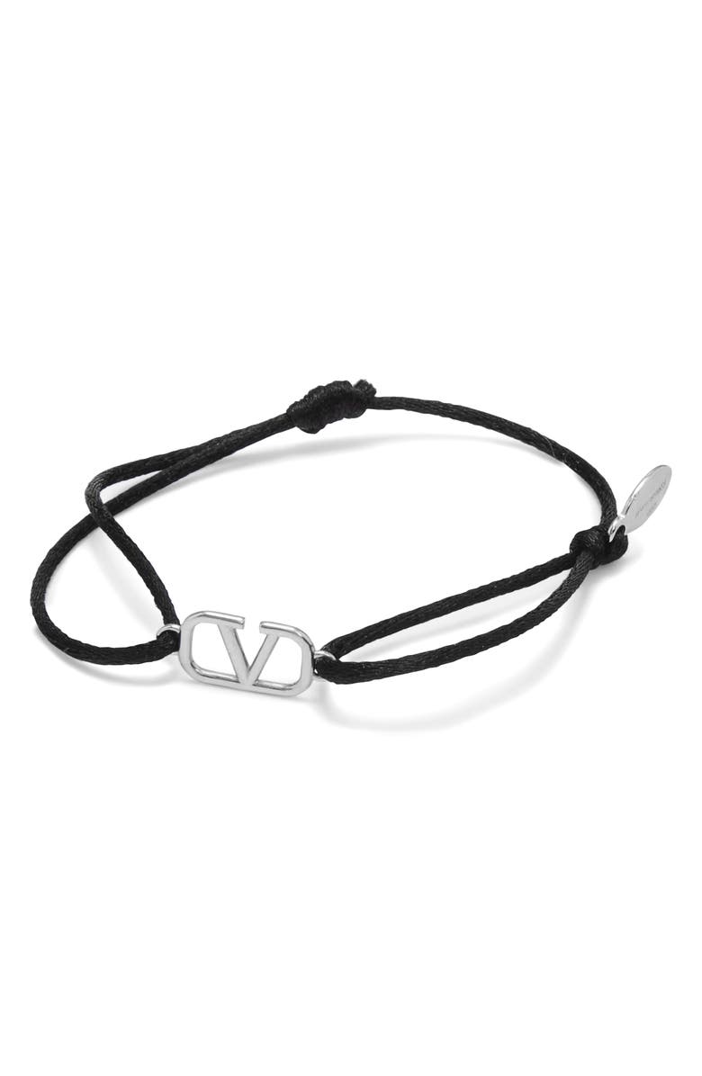 Valentino Garavani Men's VLOGO Cord Slider Bracelet, Main, color,