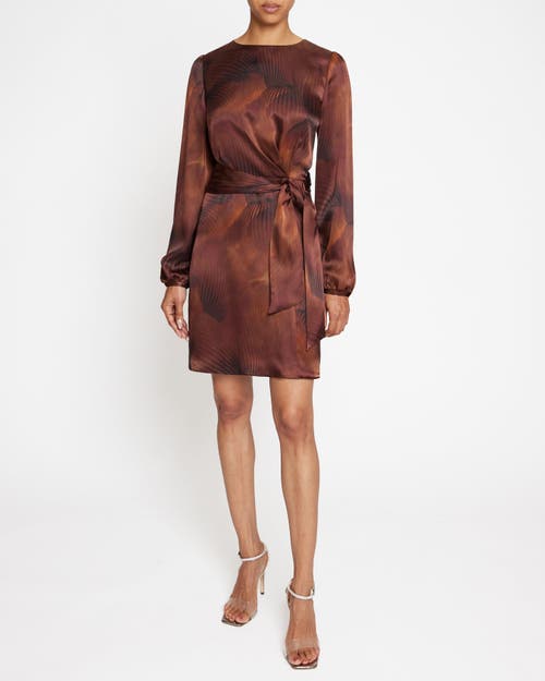Santorelli Darya Abstract-print Side Tie Dress In Hickory Multi