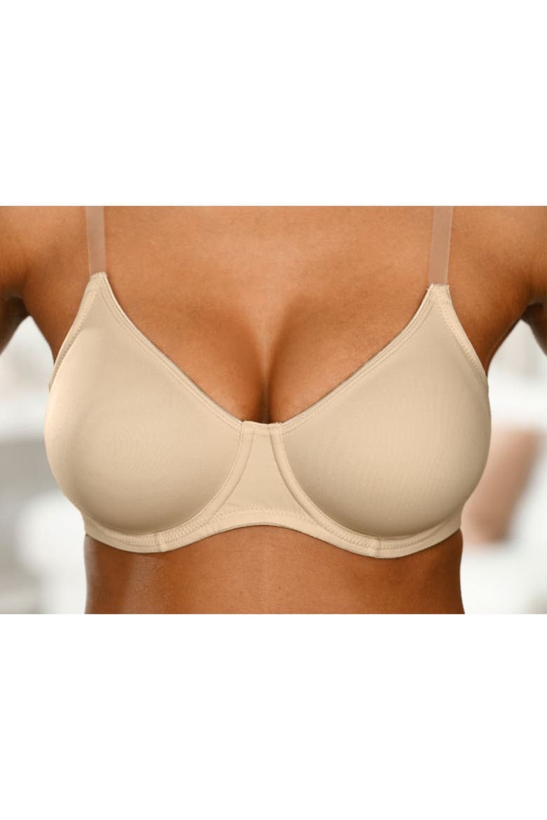 Clear Strap Underwire T-Shirt Bra, Alternate, color, Nude