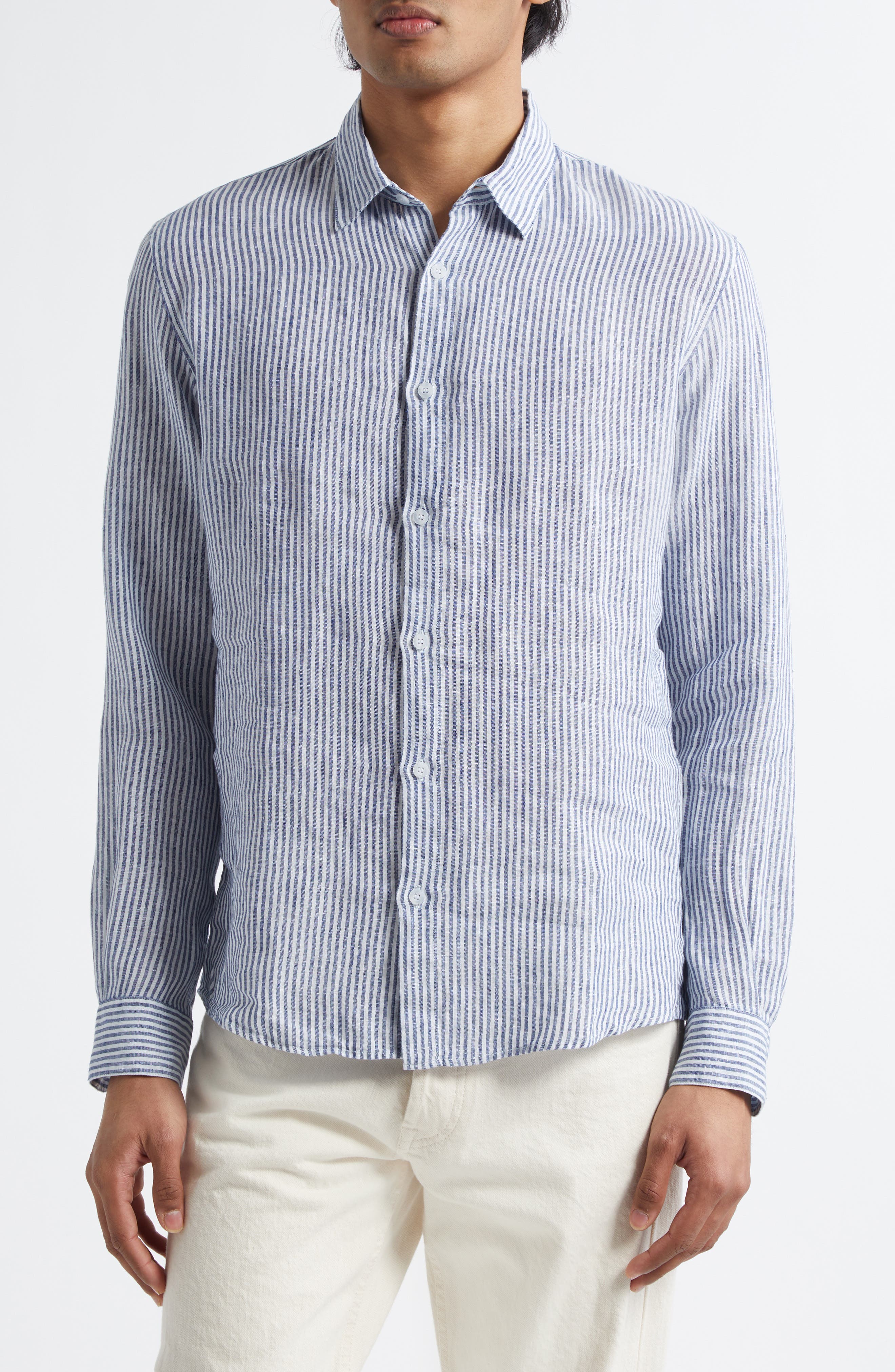 Sunspel Long Sleeve Linen Button-Up Shirt
