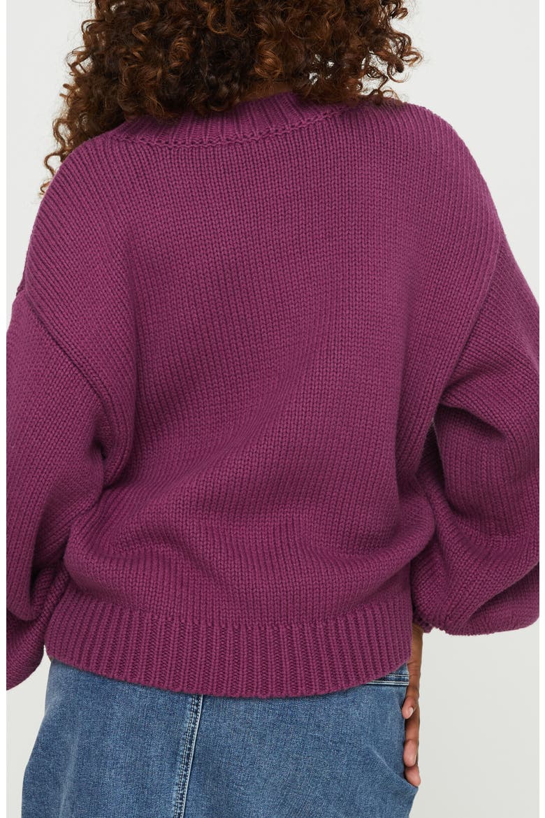 Harmony Balloon Sleeve Sweater, Alternate, color, BURGUNDY
