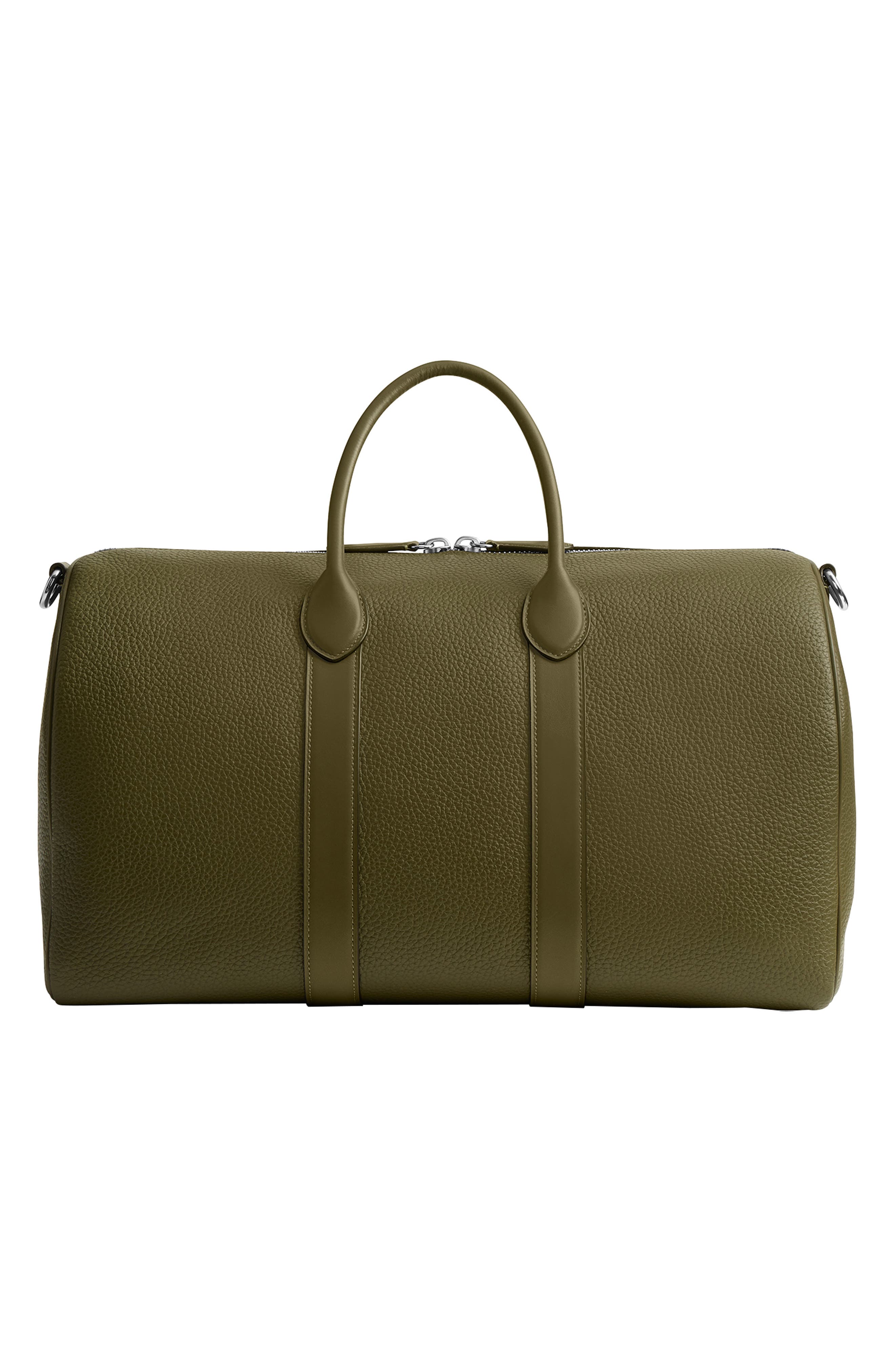 COACH Compass 45 Leather Duffle Bag, Alternate, color, Olive