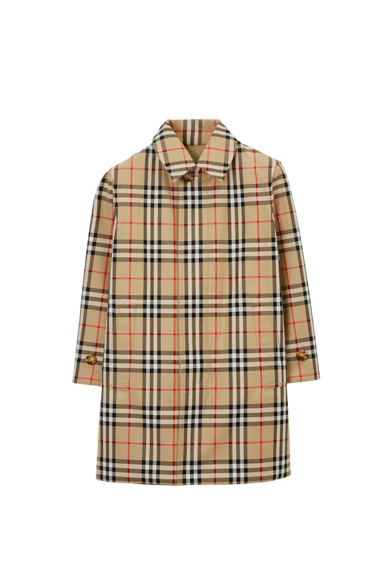 Reversible Check Gabardine Car Coat, Alternate, color, Archive beige