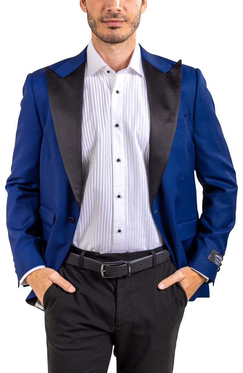 Maceoo Ascencion Satin Lapel Sport Coat, Alternate, color, Blue