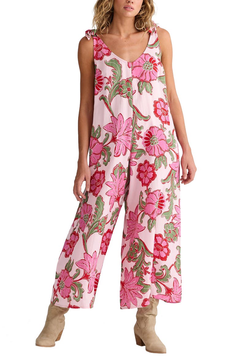 Temple Floral Wide Leg Jumpsuit, Alternate, color, PINK IBIZA