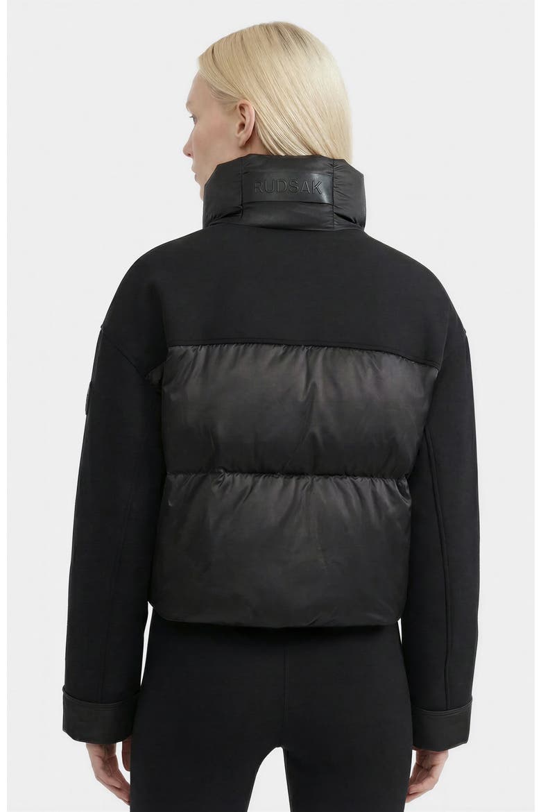 Rome Mixed Media Down Jacket, Alternate, color, Black