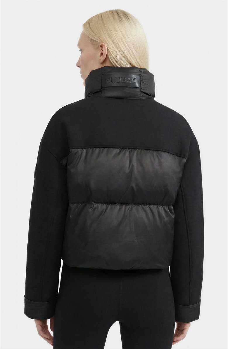 Rudsak Rome Mixed Media Down Jacket, Alternate, color, Black