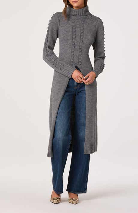 ASTR the Label Textured Maxi Turtleneck Sweater
