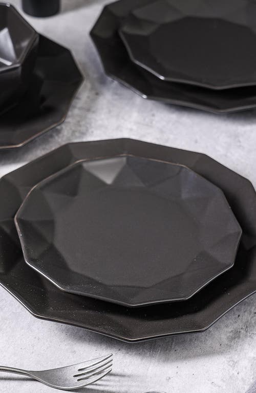 Stone Lain Jamie Porcelain 16-piece Dinnerware Set In Black