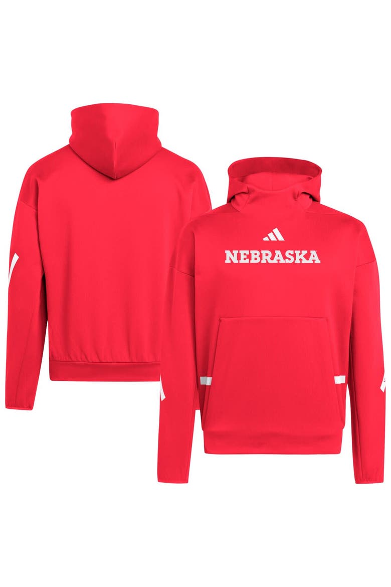 Men's adidas Scarlet Nebraska Huskers Z.N.E. Pullover Hoodie, Main, color, Scarlet