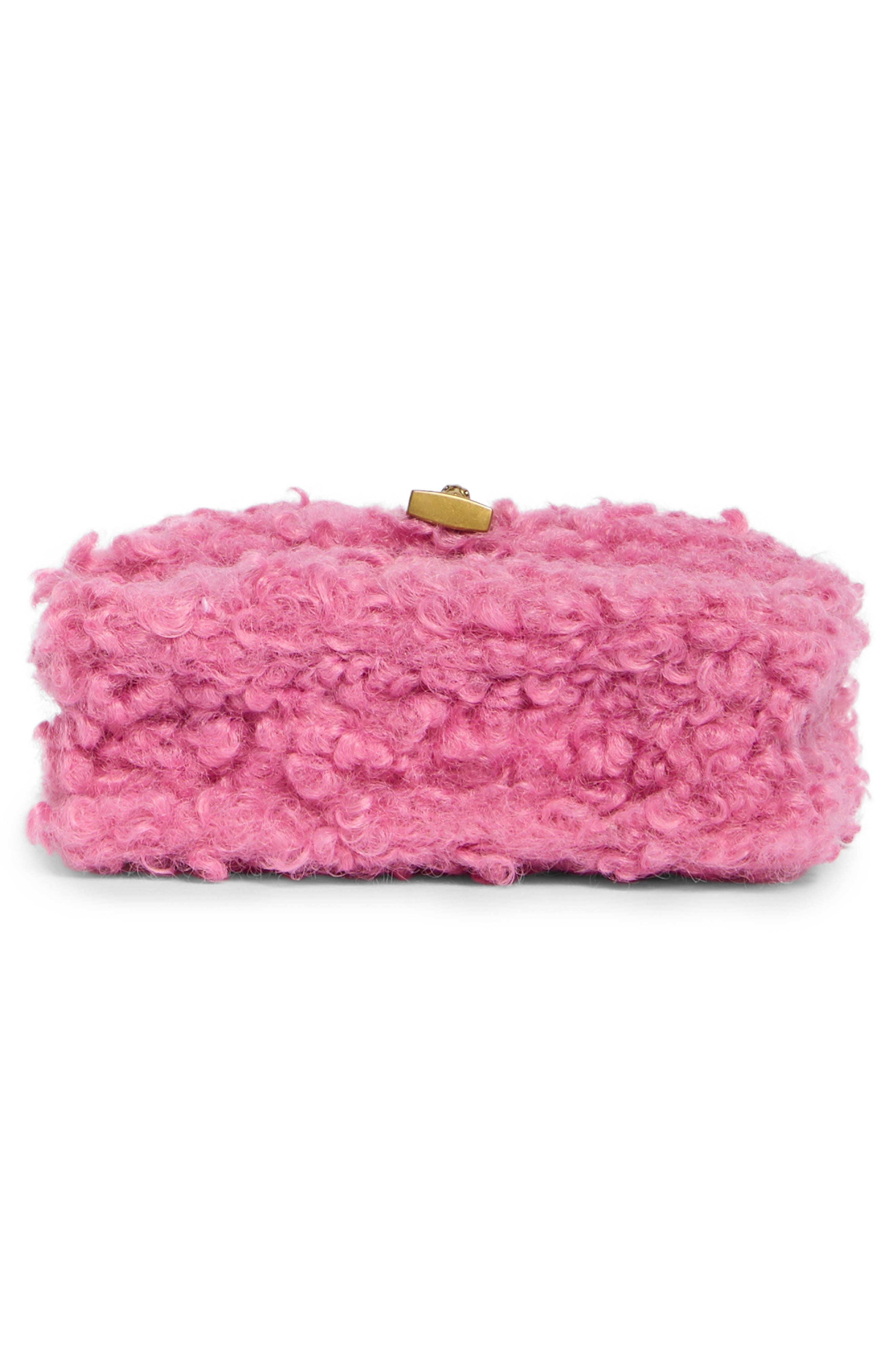 Micro Brixton Faux Shearling Crossbody Bag, Alternate, color, PINK FUZZY AS PHONE CROSSBODY