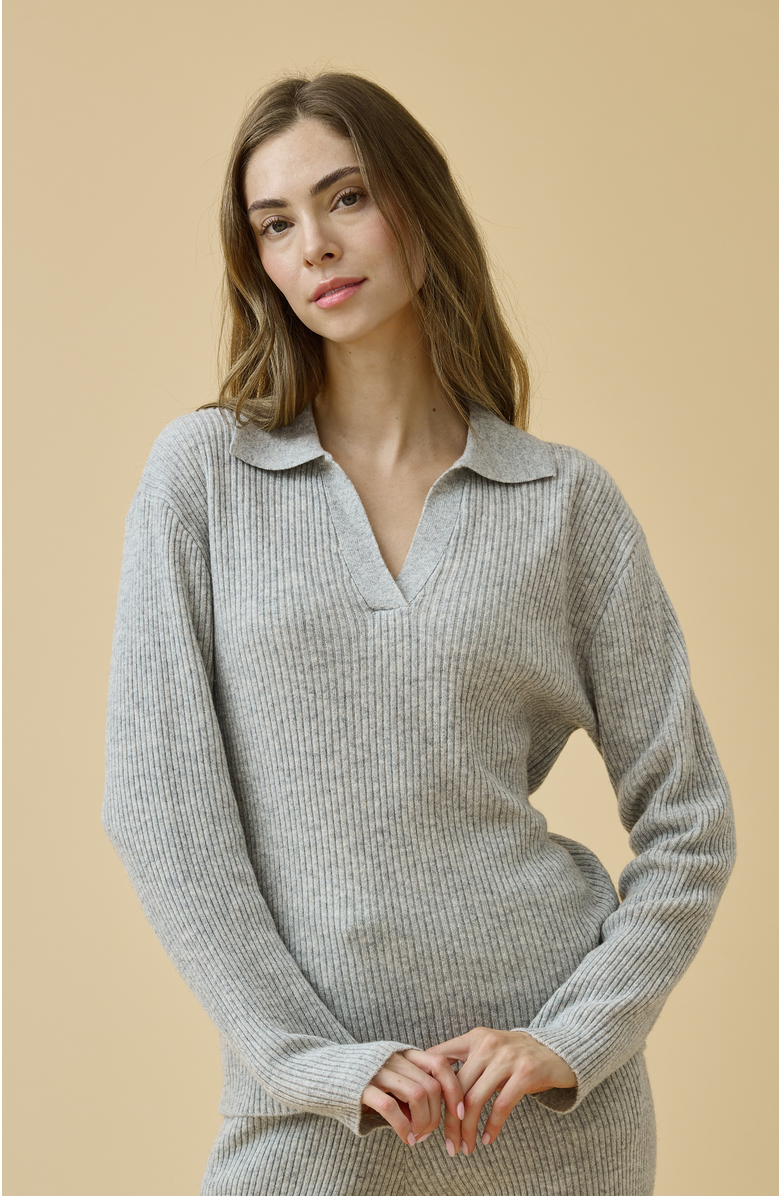 KIP Merino Cashmere Lounge Sweater, Alternate, color, Dove Grey