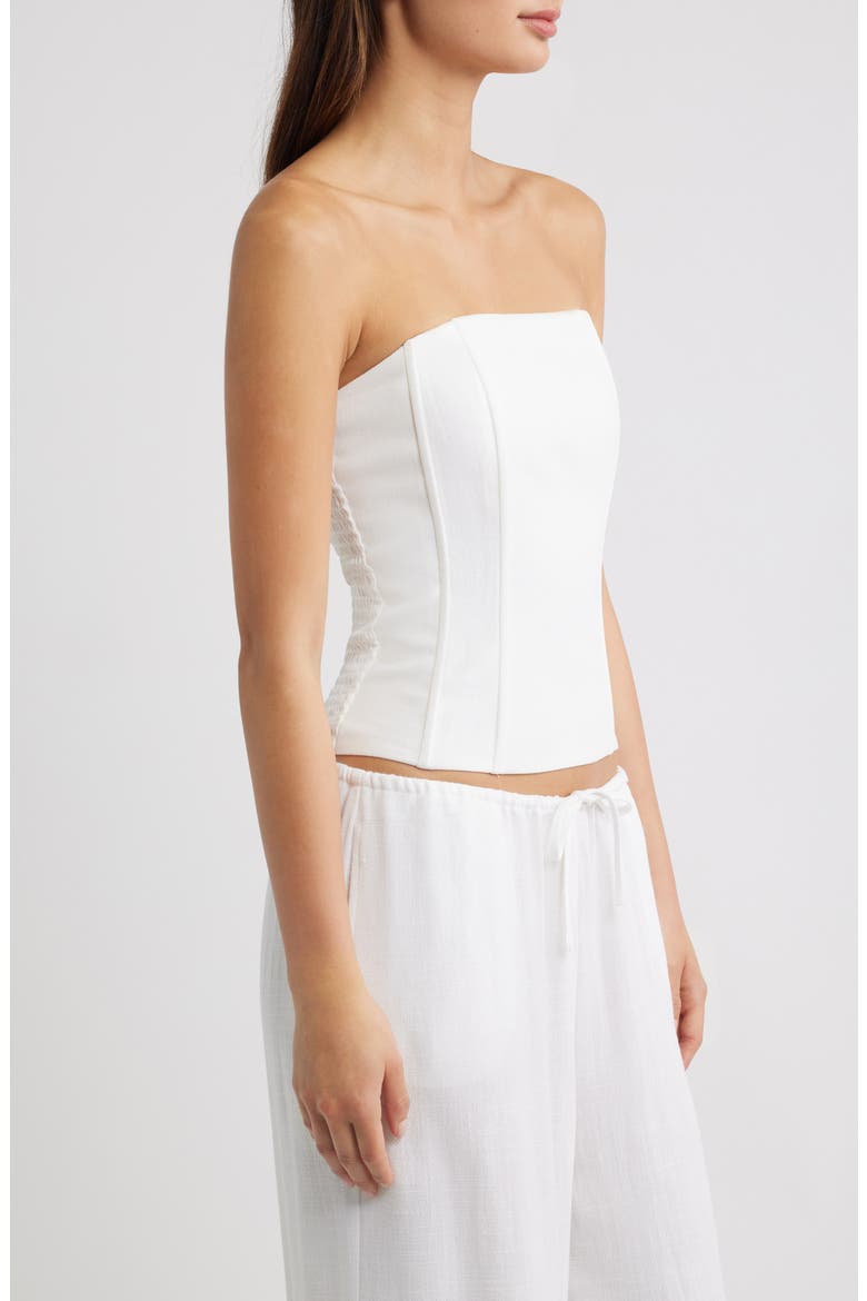 Marissa Strapless Corset Top, Alternate, color, WHITE