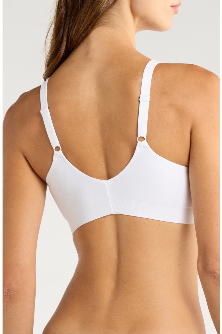 Soft Form V-Neck Bralette, Alternate, color, WHITE