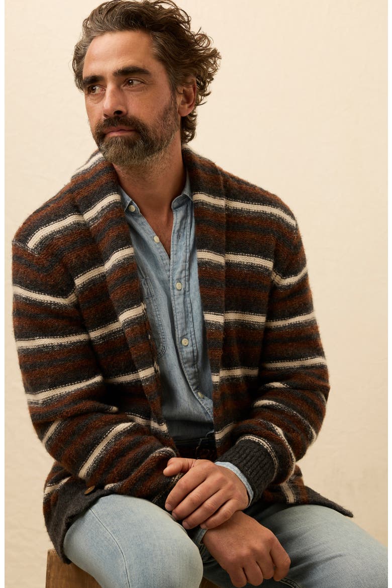 Stripe Merino Wool Blend Cardigan, Alternate, color, ROCKY PEAK STRIPE
