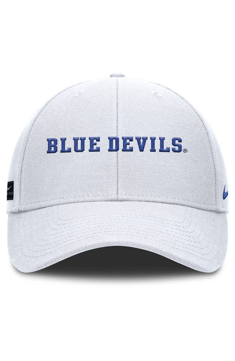 Nike Men's Nike White Duke Blue Devils 2025 On-Field Rise Performance Adjustable Hat, Alternate, color, White
