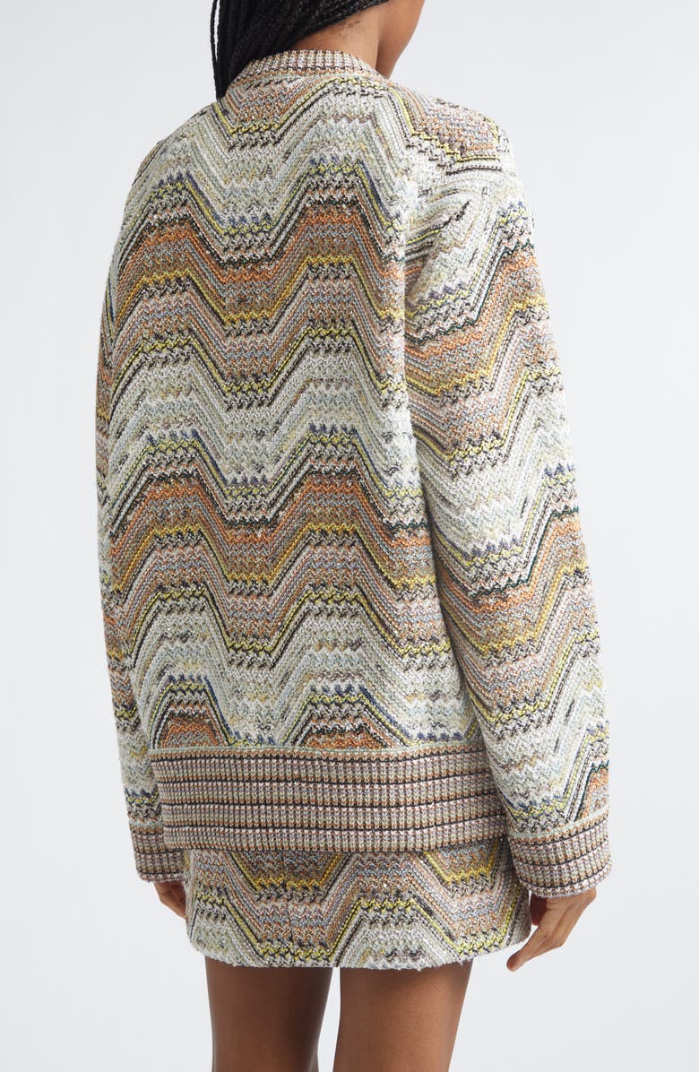 Missoni Metallic Zigzag Sequin Cardigan, Alternate, color, Beige Multi