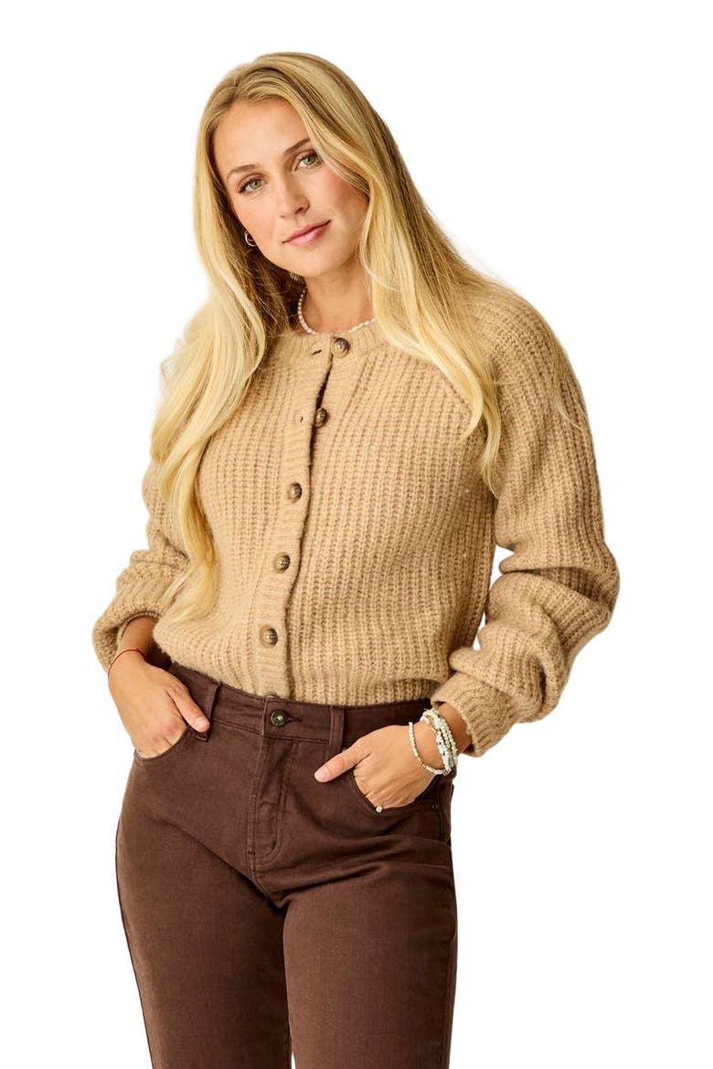 Daphne Wool Cardigan, Main, color, Camel