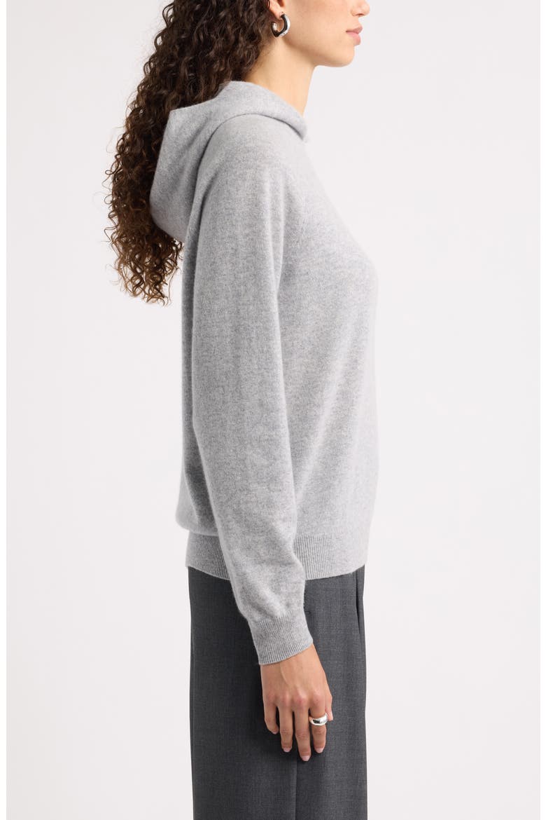 Cashmere Sweater Hoodie, Alternate, color, GREY SILK HEATHER