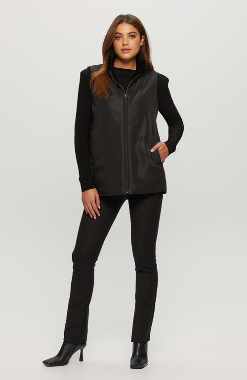Gorski Reversible Chevron Shearling Lamb Vest In Black