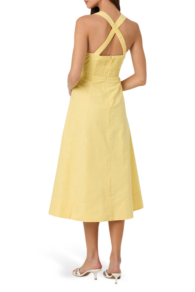 astr the label cross back sleeveless midi dress Astr The Label | Hollie Smocked Midi Dress in White