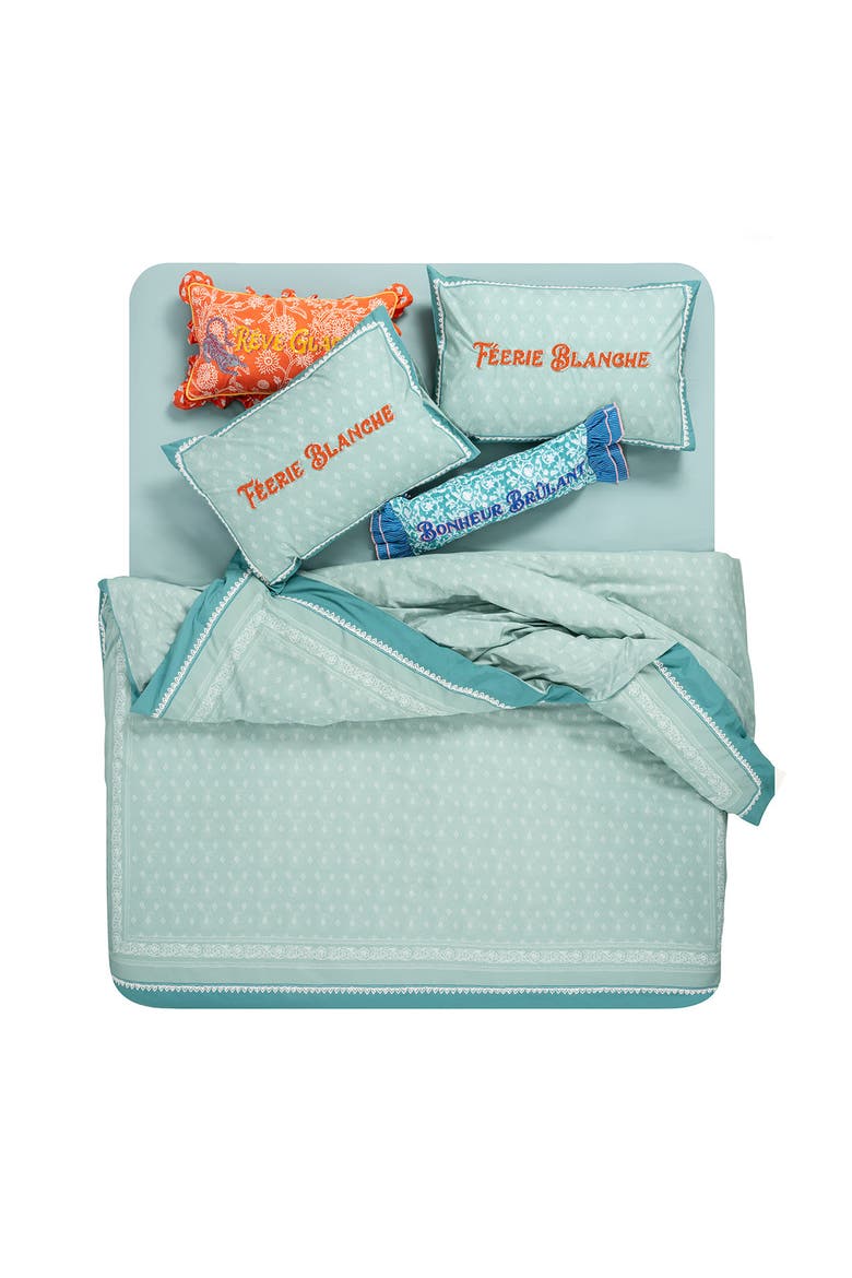 Sansad 200 Tc Handmade Bead Embroidered Artisan Bedroom, Alternate, color, Green