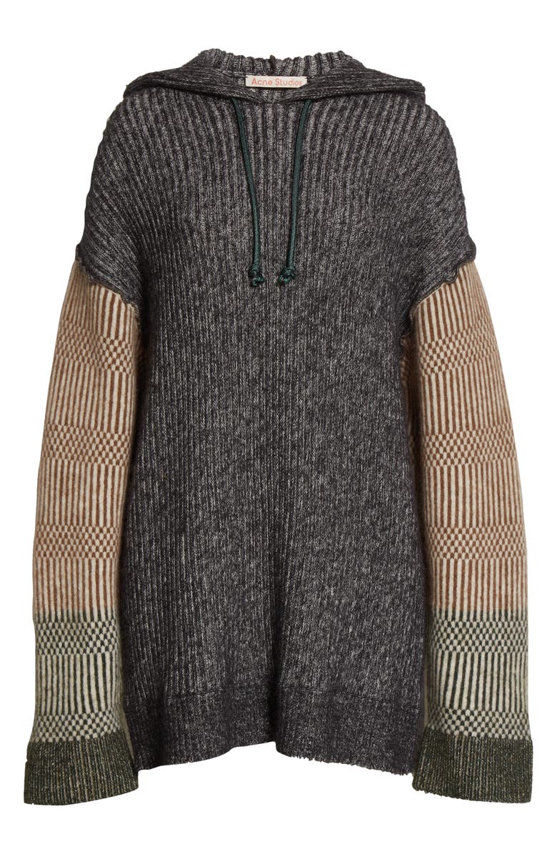 Acne Studios Gruis Oversize Knit Wool Blend Hoodie, Alternate, color, 