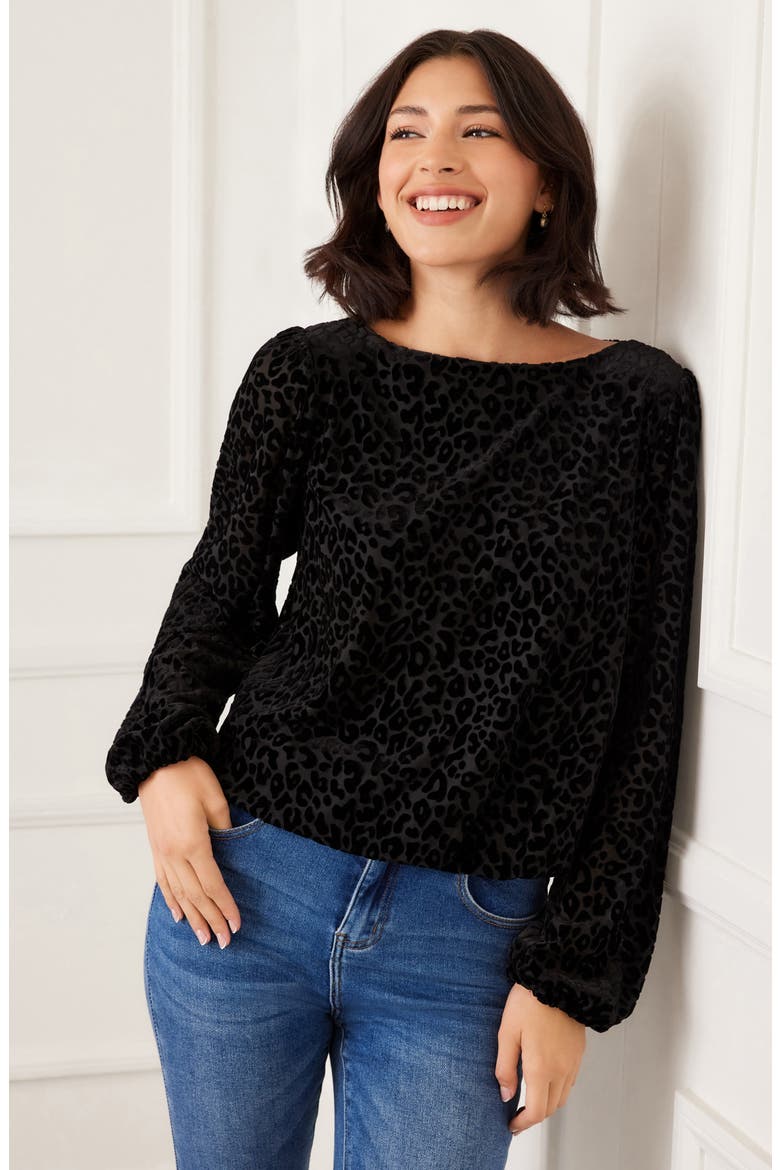Leopard Spot Velvet Burnout Top, Alternate, color, LEOPARD