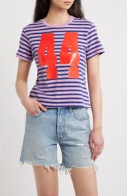 Daydreamer 44 Stripe Crop Graphic T-Shirt